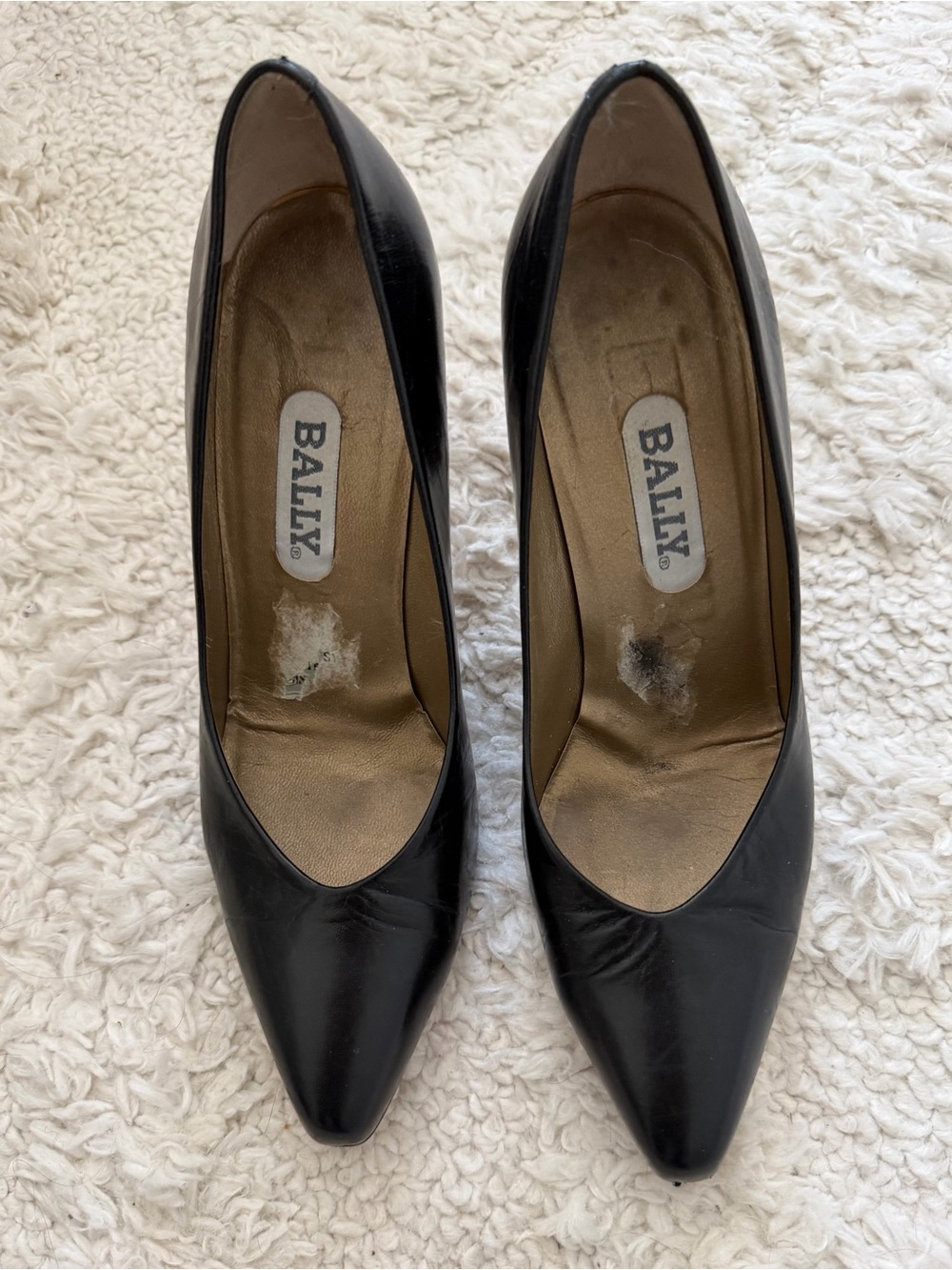 Bally Black Pointed-Toe Leather Pumps